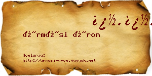 Ürmösi Áron névjegykártya