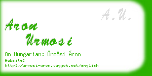 aron urmosi business card